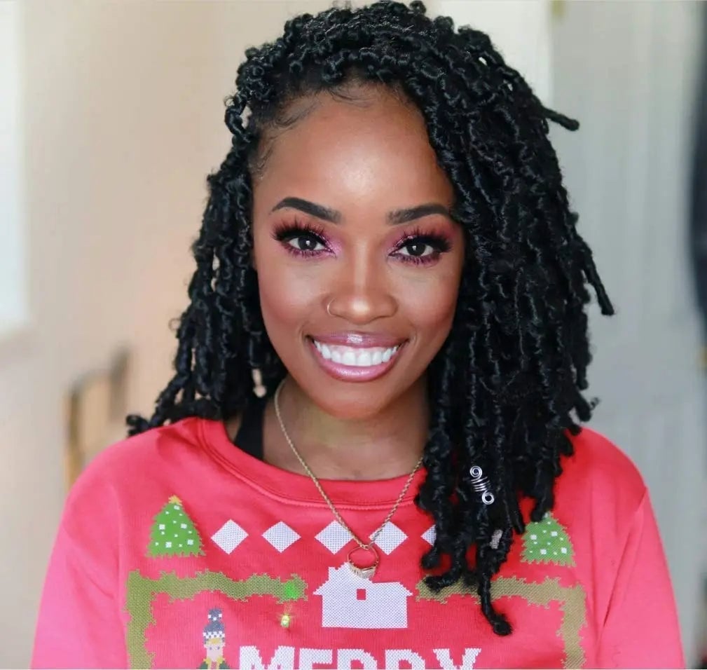 Collarbone Black Butterfly Locs Soft Styling Collarbone Black Butterfly Locs Soft Styling — Simple Butterfly Locs