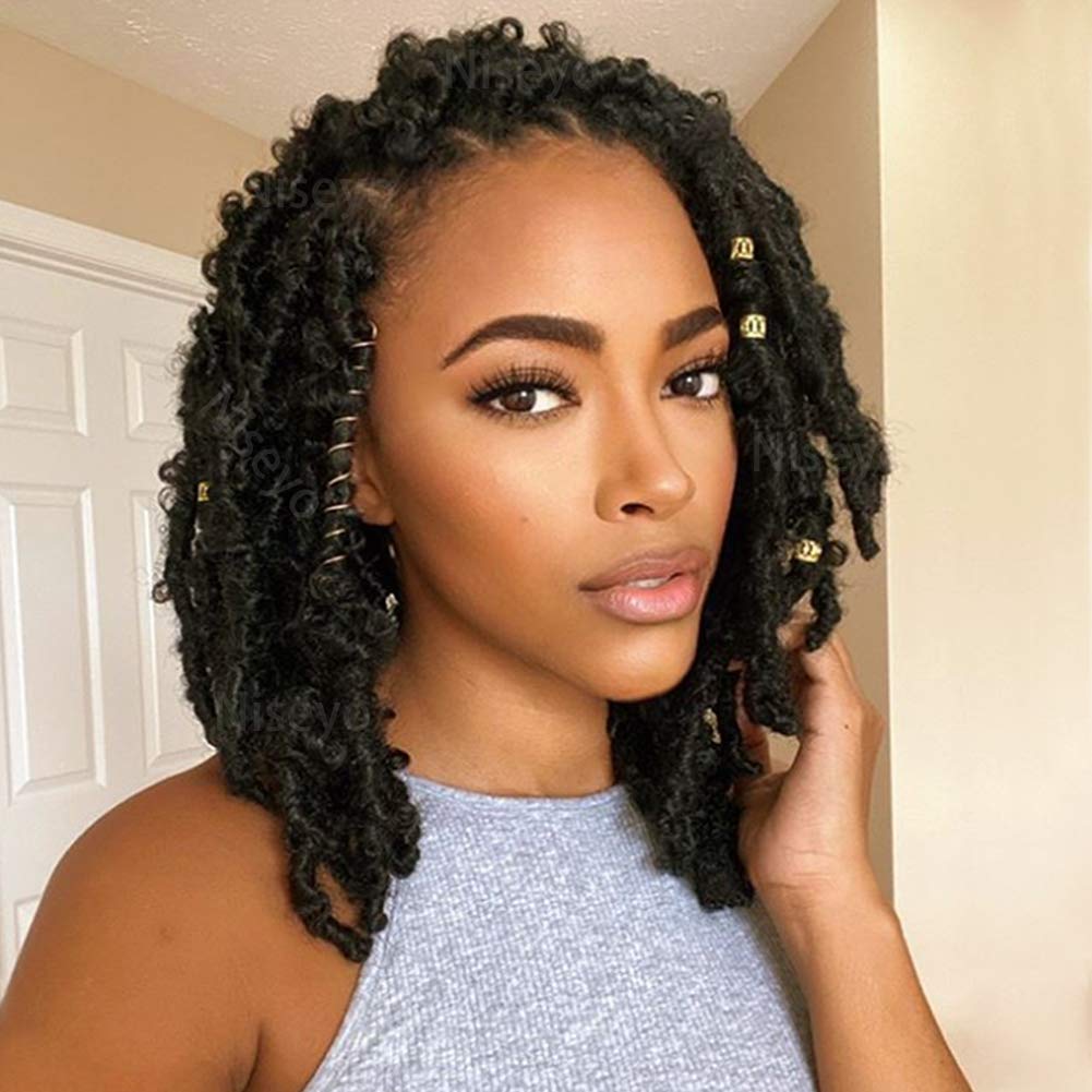 Collarbone Butterfly Locs With Gold Beads Collarbone Butterfly Locs With Gold Beads — Simple Butterfly Locs