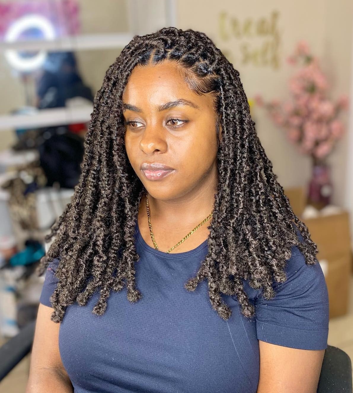 Collarbone Dark Brown Butterfly Locs Collarbone Dark Brown Butterfly Locs — Simple Butterfly Locs