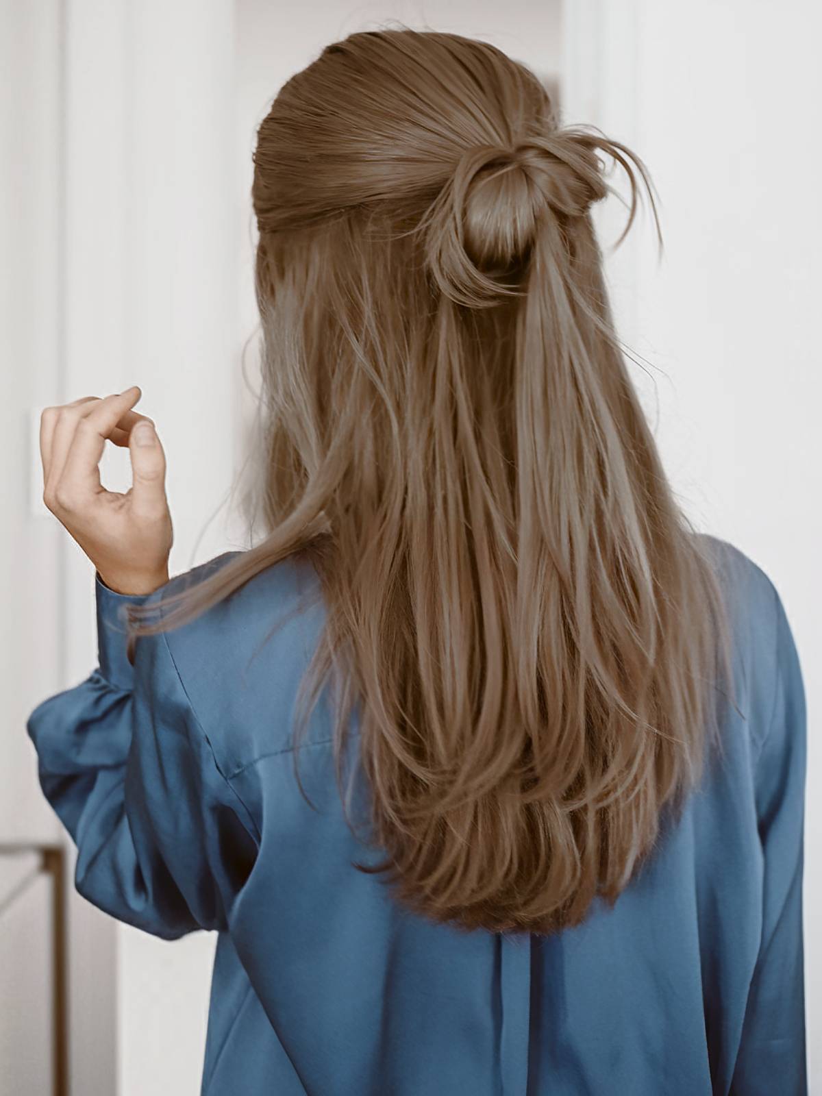 Half Up Half Down Messy Bun — Simple Casual Hairstyles