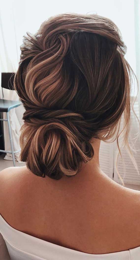 Dark Brown Twisted Low Bun, Mid-Back Dark Brown Twisted Low Bun, Mid-Back — Simple Casual Updo