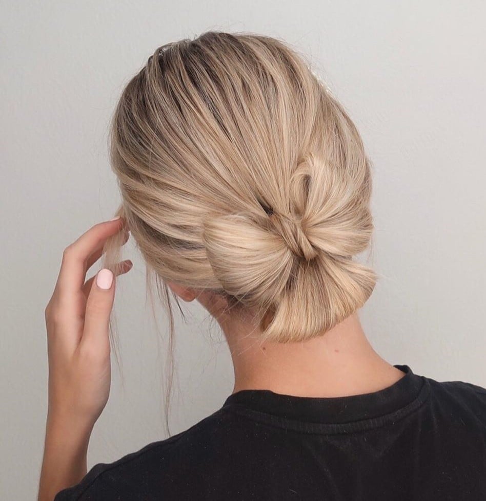 Ash Blonde Bow Bun Ash Blonde Bow Bun — Simple Casual Updo