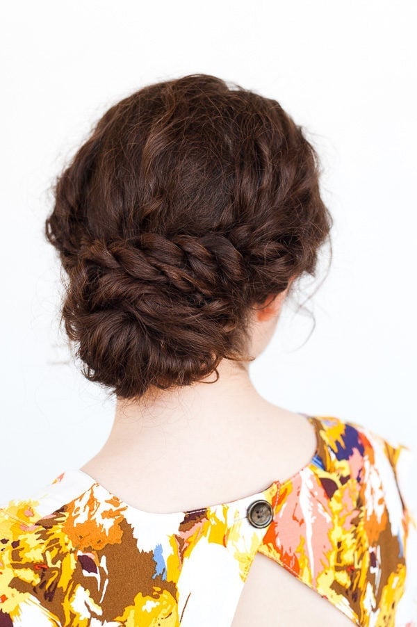 Dark Brown Twisted Braided Updo Dark Brown Twisted Braided Updo — Simple Casual Updo