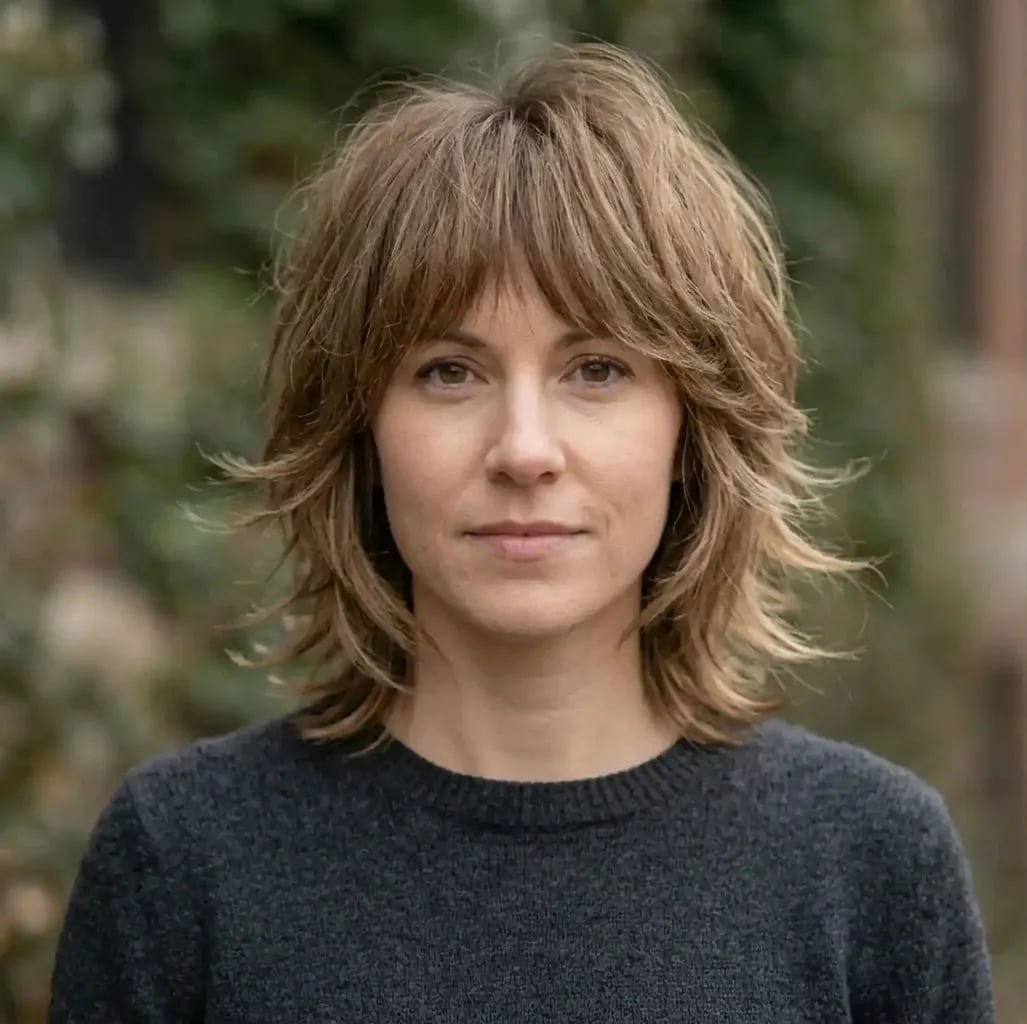 Collarbone Shag With Face-Framing Layers — Simple Choppy Layers