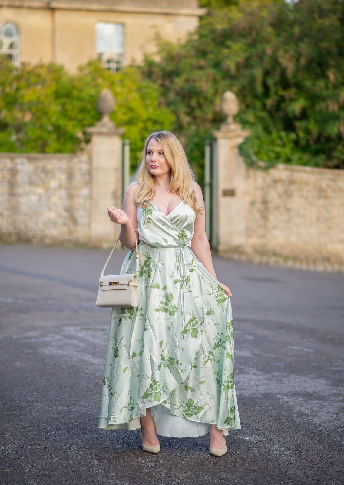 Mint Green Floral Print Wrap Dress — Simple Cocktail Dresses Wedding Guest