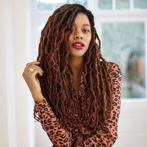 Mid-Back Locs with Blonde Balayage — Simple Color Locs