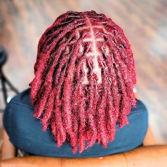 Shoulder Length Locs in Vibrant Red — Simple Color Locs