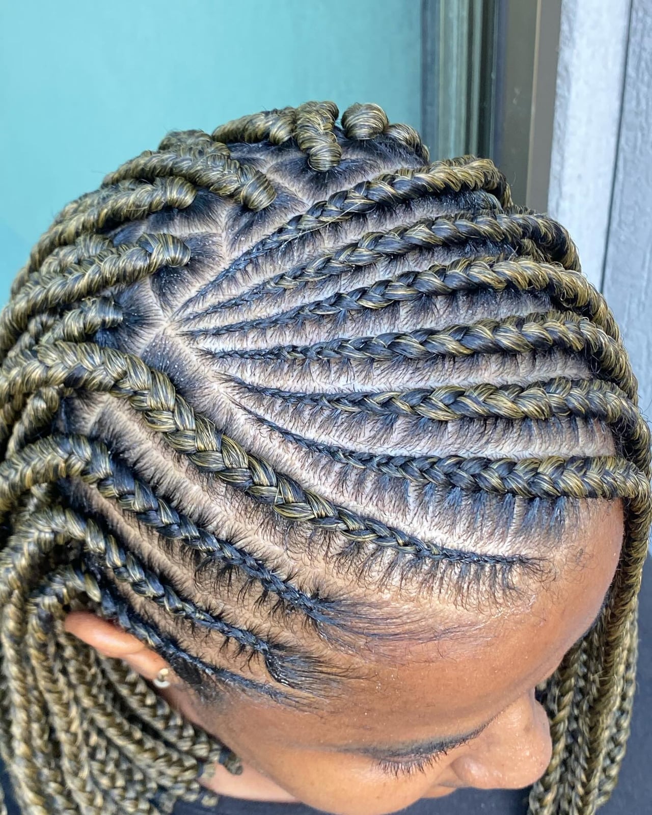Cornrows with Radiating Blonde Highlights — Simple Cornrows Hairstyles
