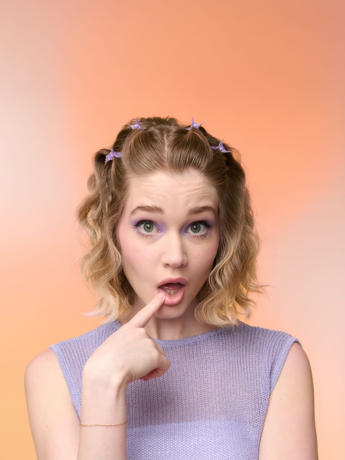 Blonde Chin Bob With Wispy Bangs and Crimp — Simple Crimped Hairstyles