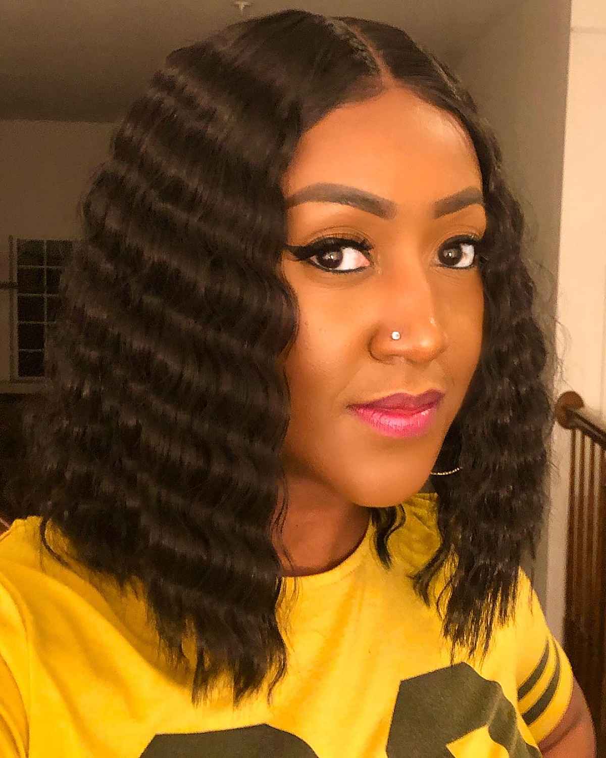Dark Brown Collarbone Bob With Crimp — Simple Crimped Hairstyles
