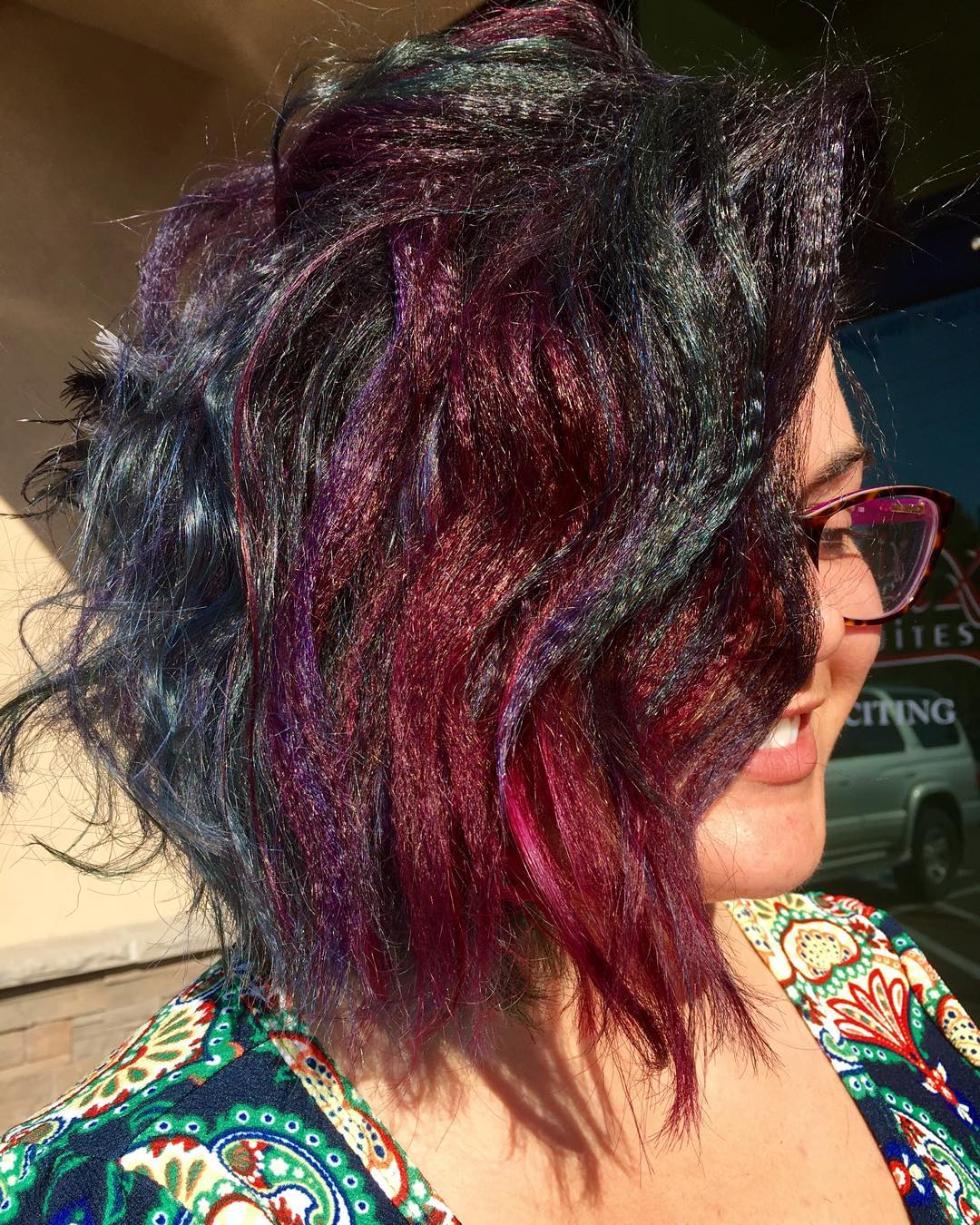 Short Bob With Vibrant Multicolored Crimp — Simple Crimped Hairstyles
