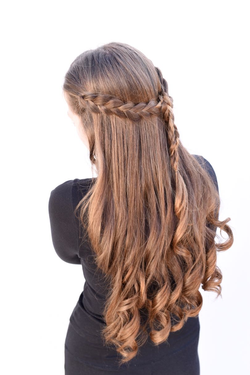 Easy Half Up Half Down Tutorial, Close-Up Take — Simple Curls Braids