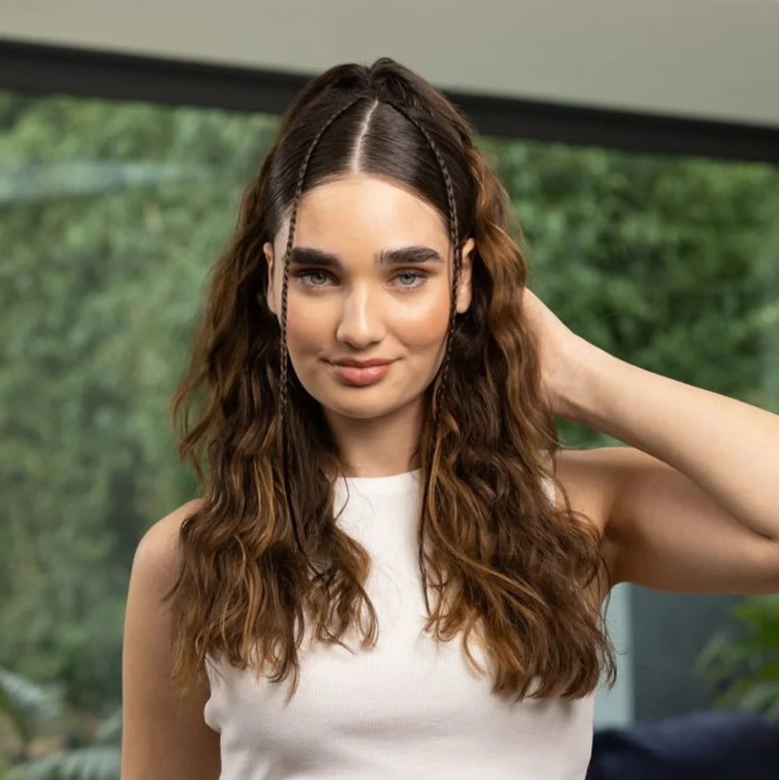 Half Up Half Down Curly Hairstyle With Braids, Everyday Version — Simple Curls Braids