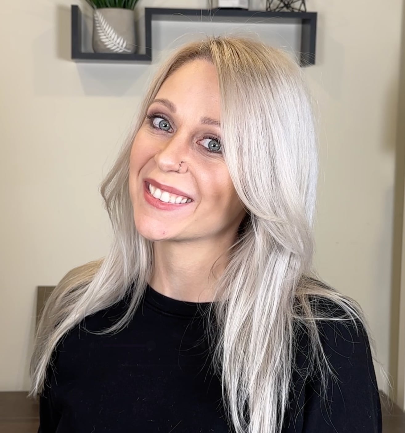 Platinum Blonde Blowout With Soft Curtain Bangs — Simple Curtain Bangs Long Hair