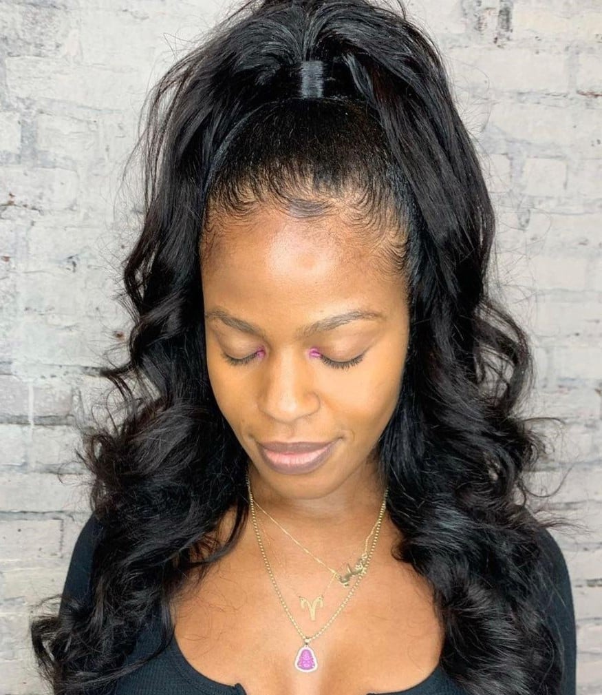 Half-Up Ponytail With Sculpted Baby Hairs Half-Up Ponytail With Sculpted Baby Hairs — Simple Edges Hairstyles