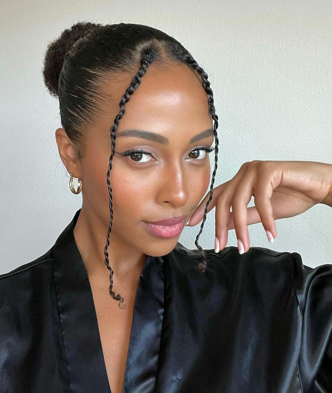 Fine Coily Updo With Laid Edges and Braids Fine Coily Updo With Laid Edges and Braids — Simple Edges Hairstyles