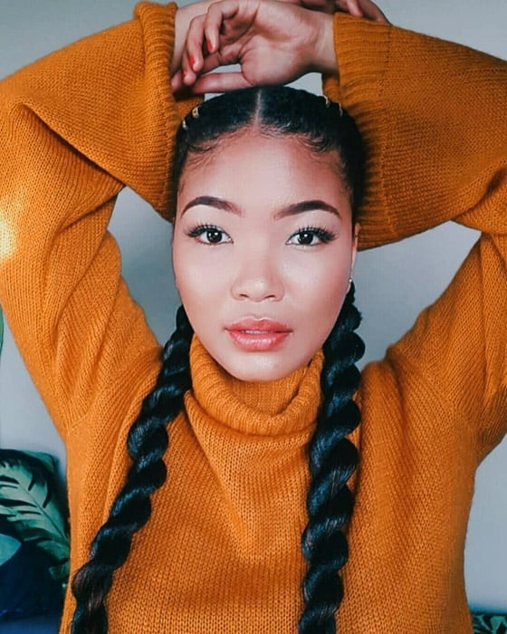 Thick Straight Braids With Laid Edges, Mid-Back Thick Straight Braids With Laid Edges, Mid-Back — Simple Edges Hairstyles