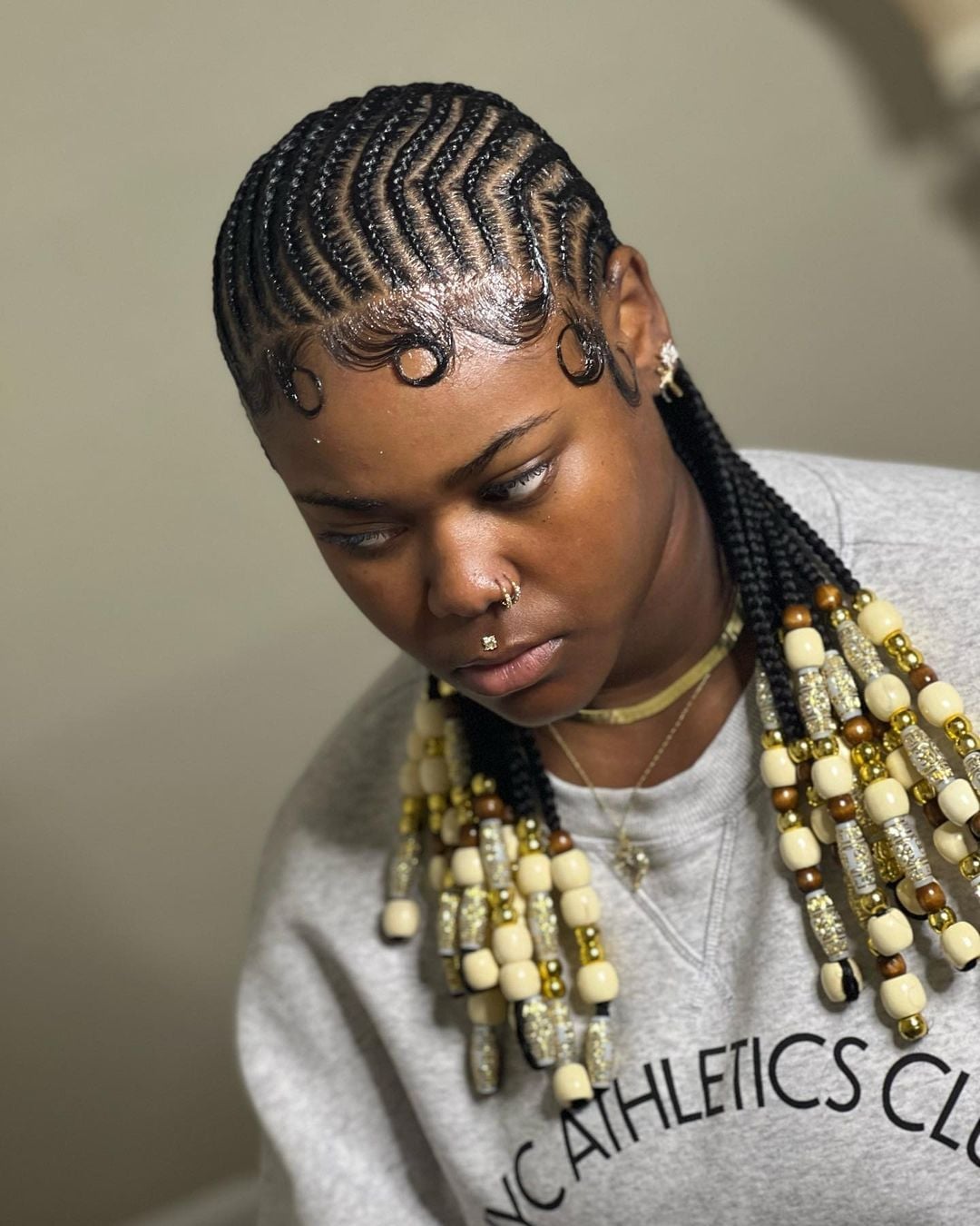 Feed In Braids With Decorative Beads Feed In Braids With Decorative Beads — Simple Feed in Braids