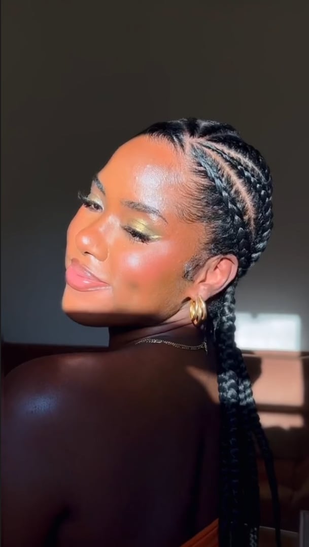 Feed In Braids With Gray Tips Feed In Braids With Gray Tips — Simple Feed in Braids