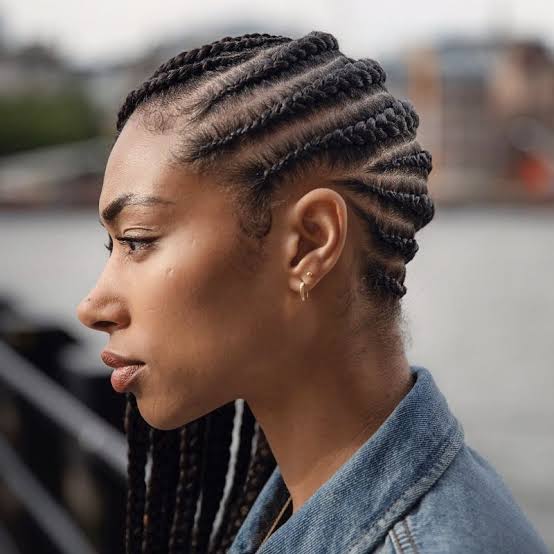 Thin Feed In Braids Mid Back Length, Black Thin Feed In Braids Mid Back Length, Black — Simple Feed in Braids