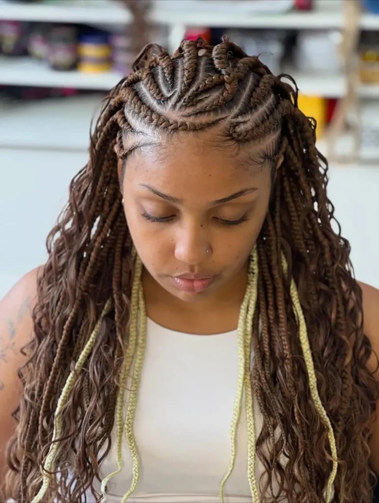 Mid-Back Fulani Twists With Braided Crown Mid-Back Fulani Twists With Braided Crown — Simple Fulani Twists