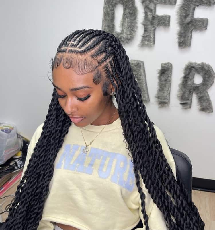 Long Fulani Twists With Curly Ends Long Fulani Twists With Curly Ends — Simple Fulani Twists