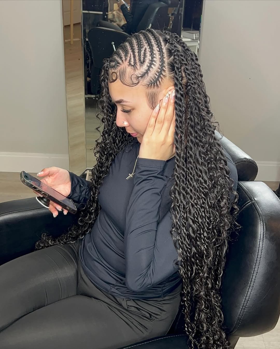 Long Fulani Twists With Face-Framing Curls Long Fulani Twists With Face-Framing Curls — Simple Fulani Twists