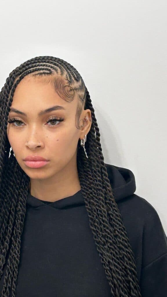 Shoulder Length Fulani Box Braids Grid Pattern Shoulder Length Fulani Box Braids Grid Pattern — Simple Fulani Twists