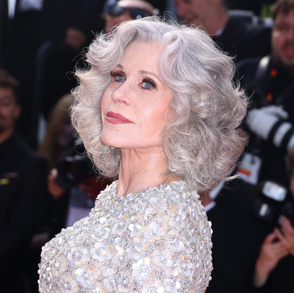 Shoulder Length Shag With Silver Gray — Simple Gray Blending Hair