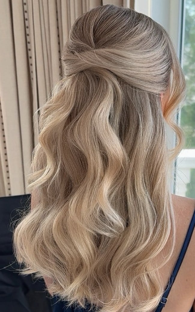 Ash Blonde Half Up Twisted Style Ash Blonde Half Up Twisted Style — Simple Hair Down Hairstyles