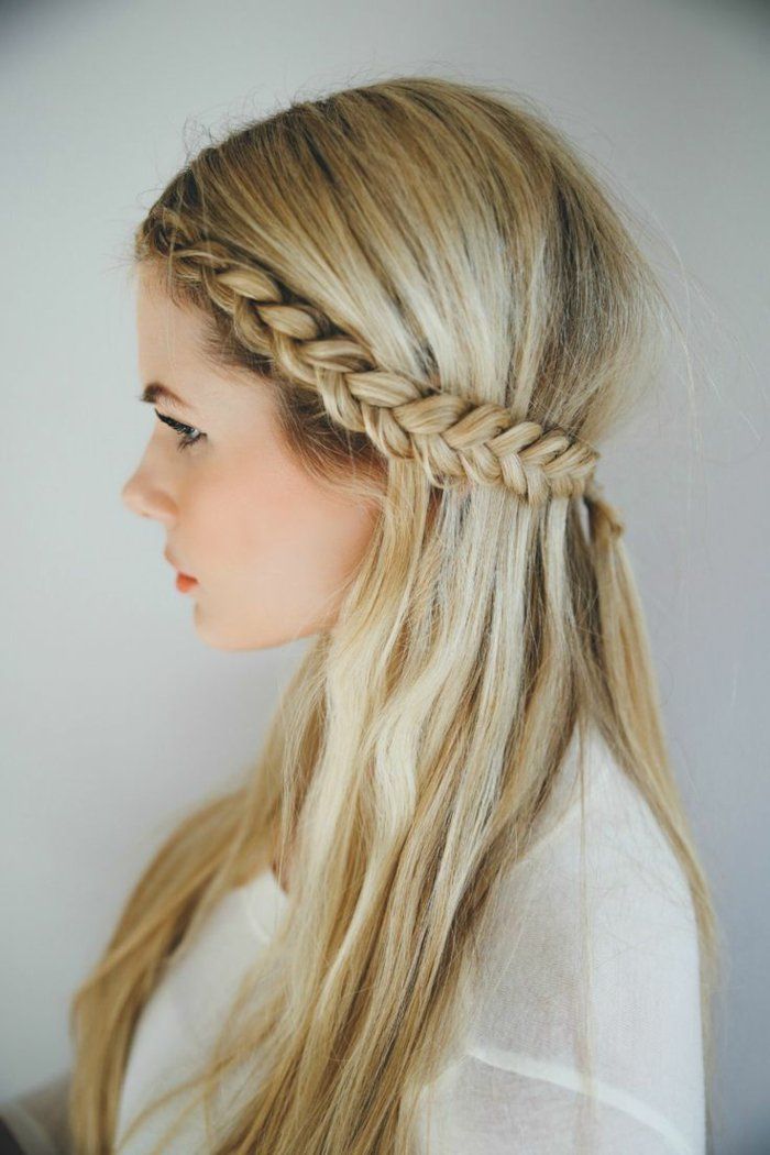 Blonde Half Up With Braided Crown Accessory Blonde Half Up With Braided Crown Accessory — Simple Hair Down Hairstyles