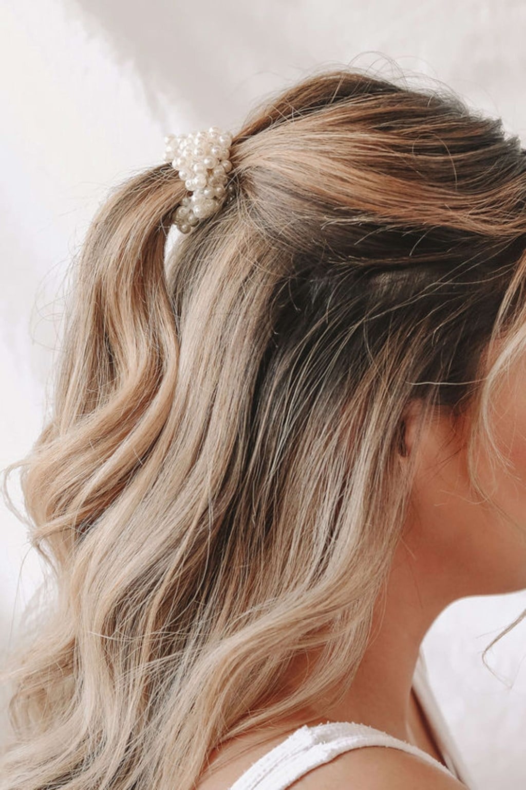Mid-Back Half Up With Pearl Accessory Mid-Back Half Up With Pearl Accessory — Simple Hair Down Hairstyles