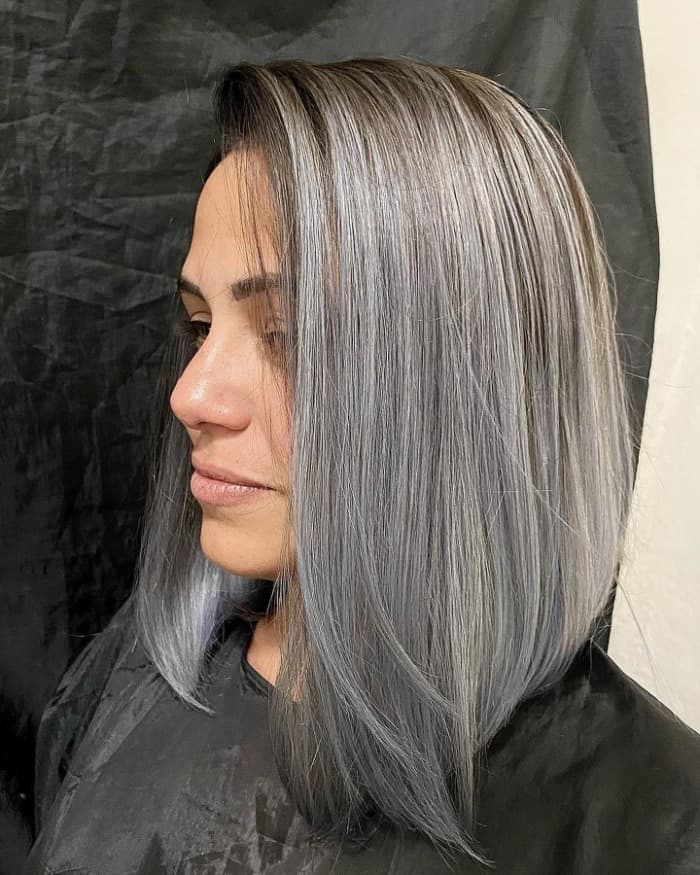 Ash Blonde Blunt Bob With Gray Tones — Simple Hair for Round Face