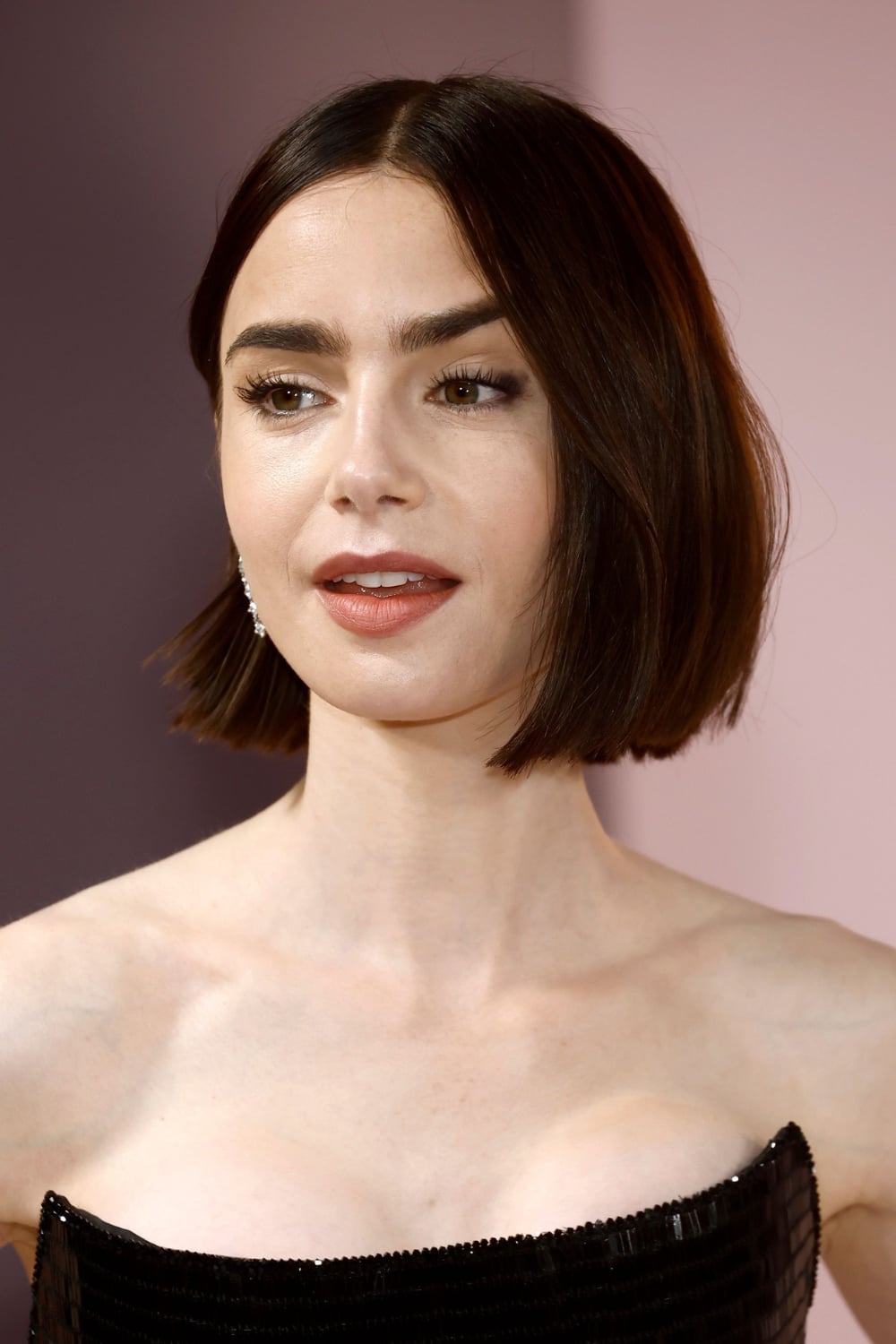 Dark Brown Lob With Loose Waves — Simple Hair for Round Face