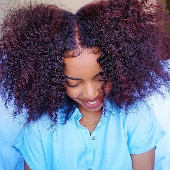 Shoulder-Length Curly Auburn Hair — Simple Hair Types Chart
