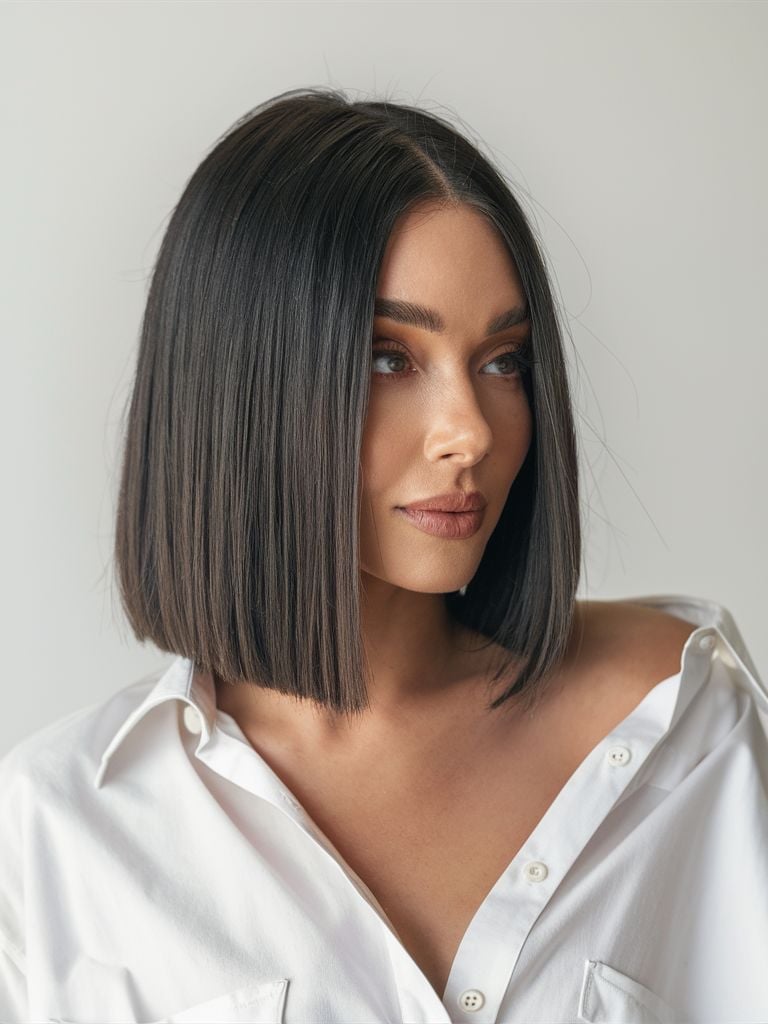 Sleek Chin-Length Bob — Simple Hair Types Chart