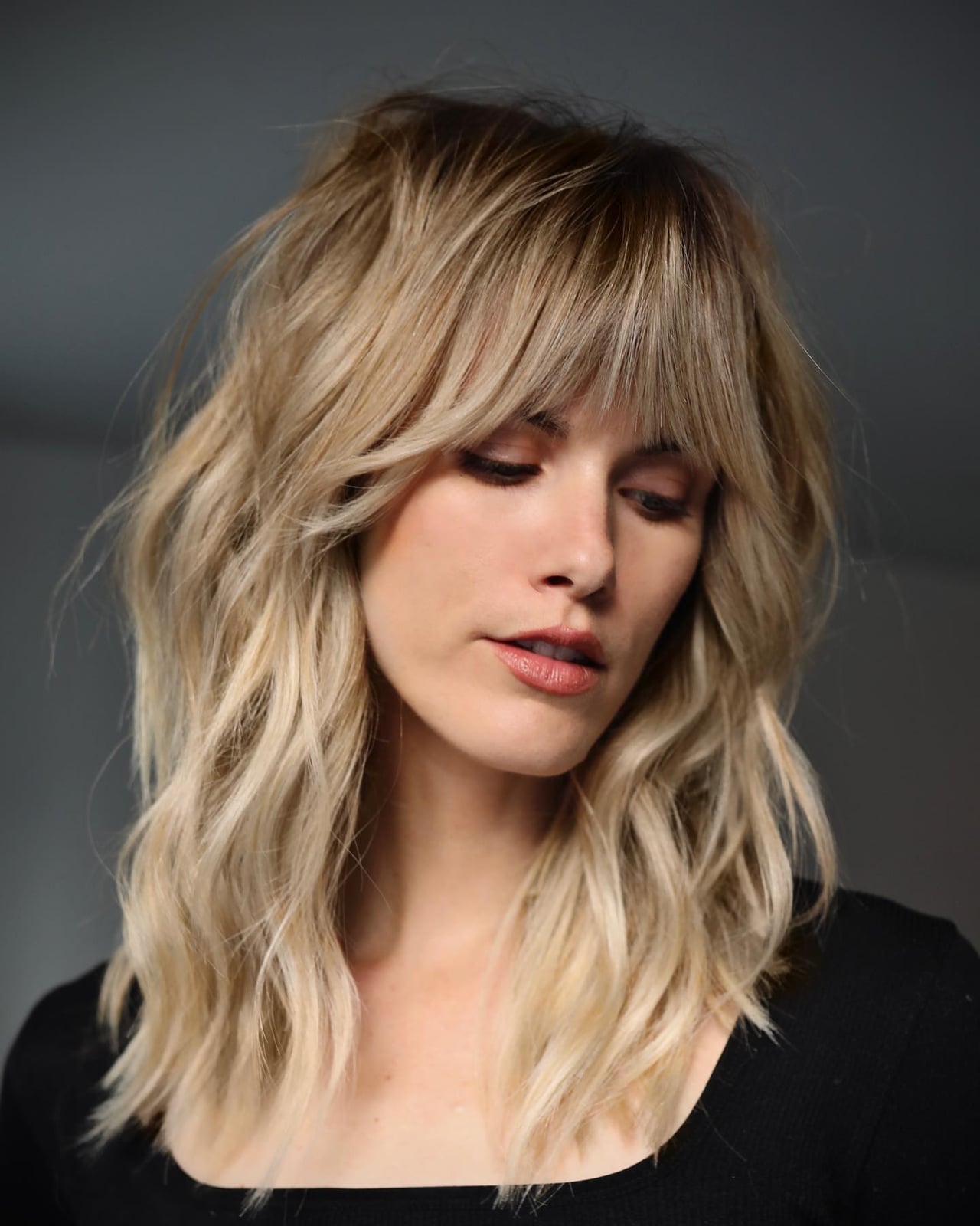 Collarbone Layers With Honey Blonde Dimension, Side — Simple Haircuts for Wavy Hair