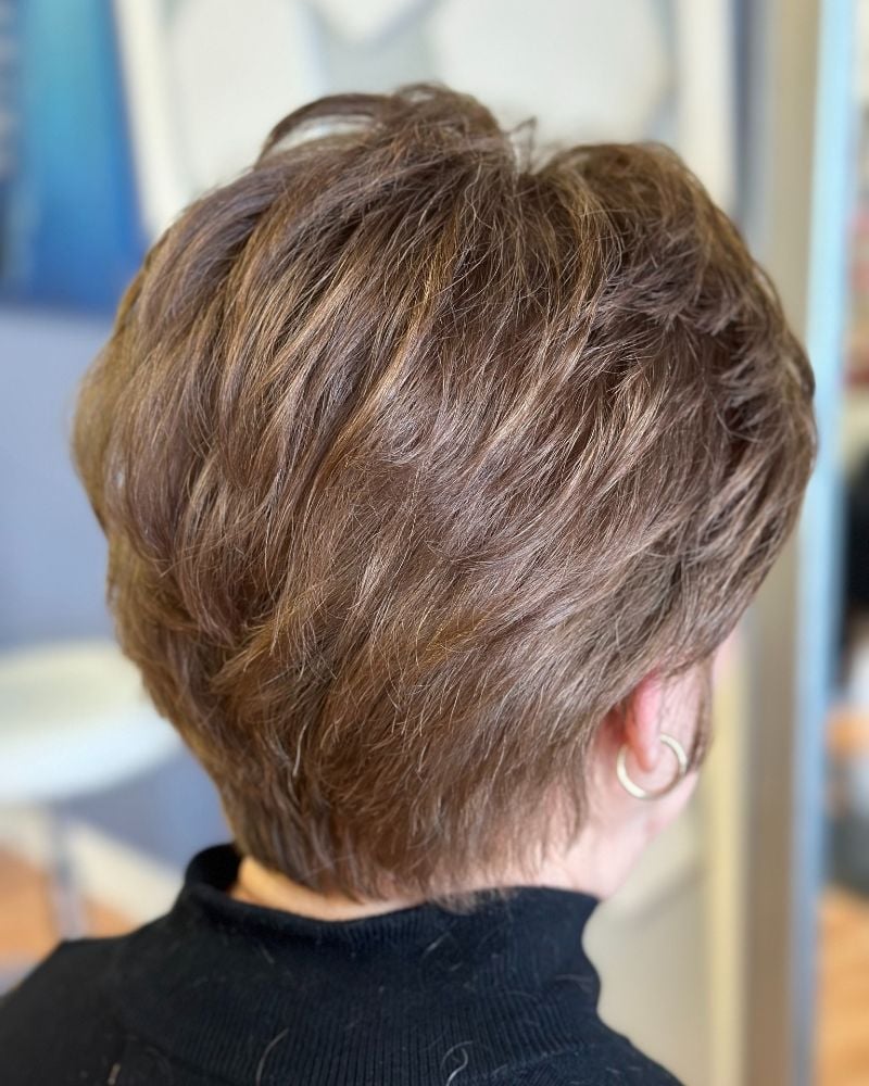 Textured Short Pixie With Blonde Highlights — Simple Haircuts for Women over 50