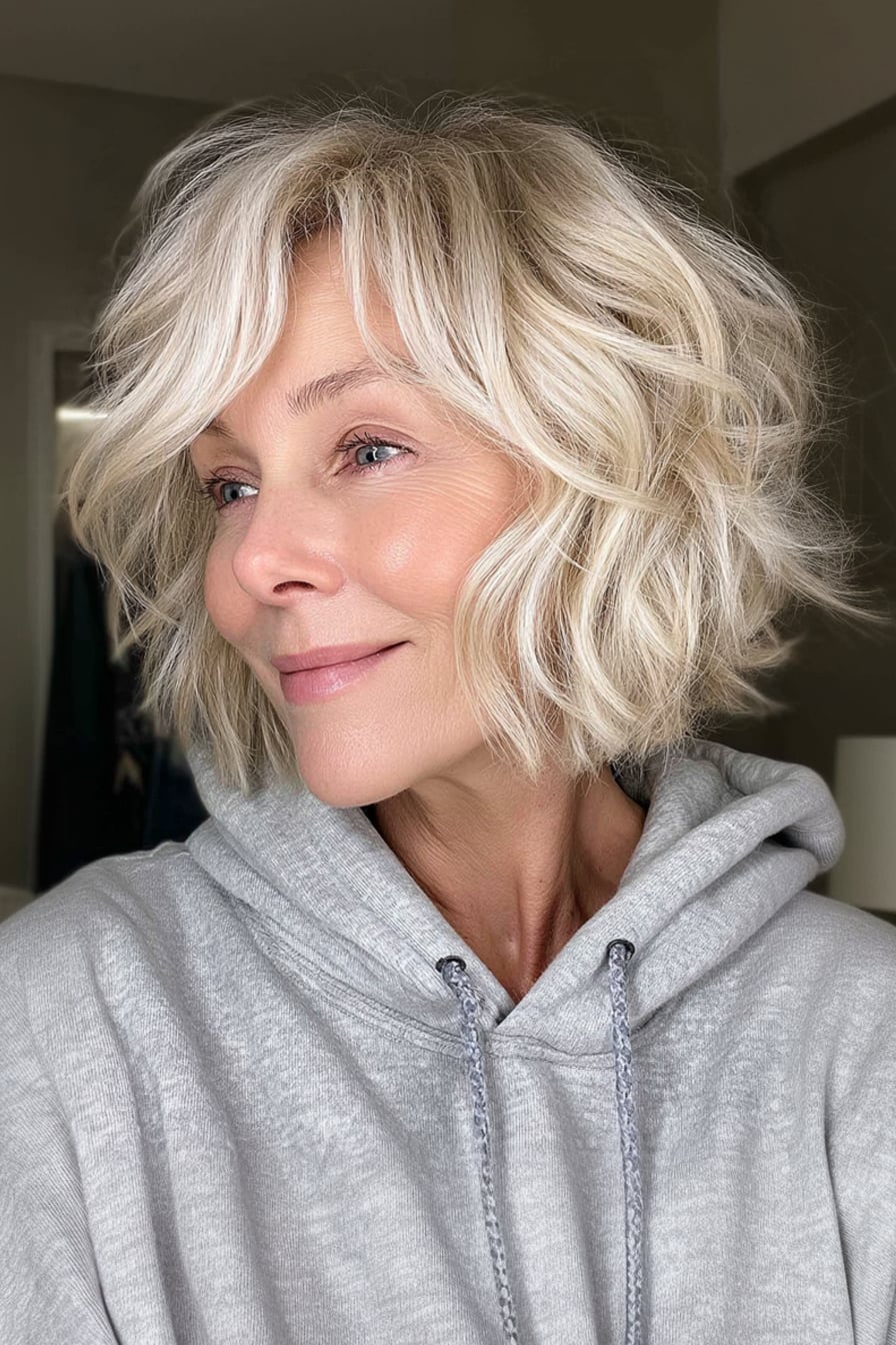 Textured Ash Blonde Bob With Face Framing — Simple Haircuts for Women over 50