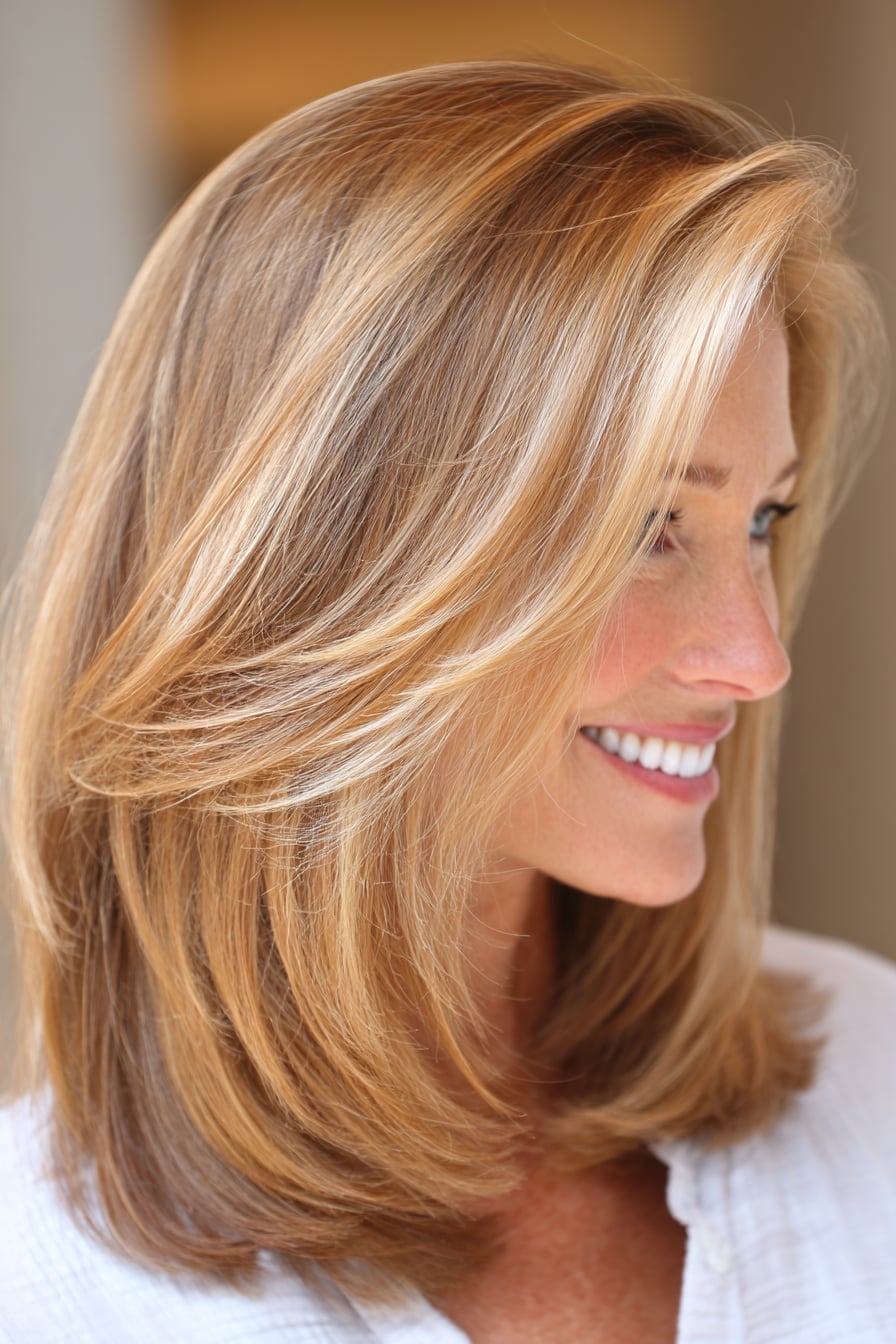 Collarbone Blonde Lob Face Framing Layers — Simple Hairstyles for Round Face