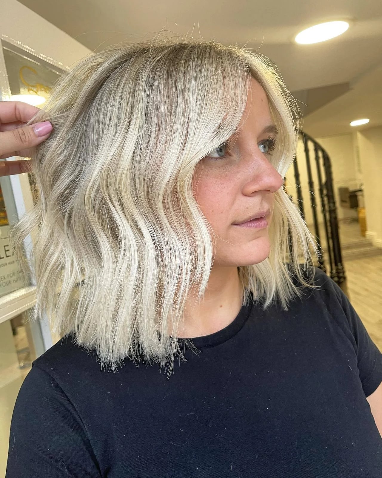 Ash Blonde Lob With Face Framing Layers — Simple Hairstyles for Thinning Hair