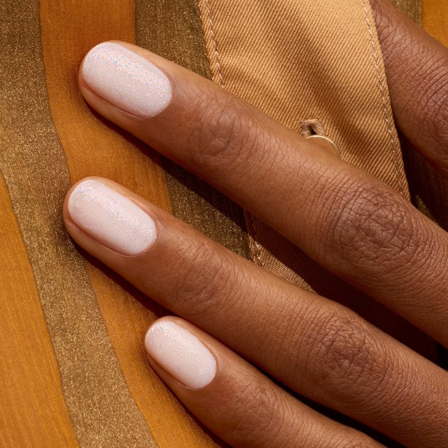 Milky Pink Holographic Glitter Nails Milky Pink Holographic Glitter Nails — Simple Holographic Nails