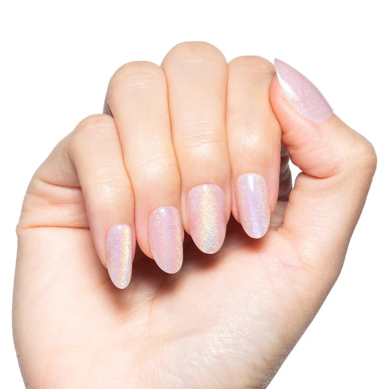 Medium Almond Holographic Shimmer Nails Medium Almond Holographic Shimmer Nails — Simple Holographic Nails