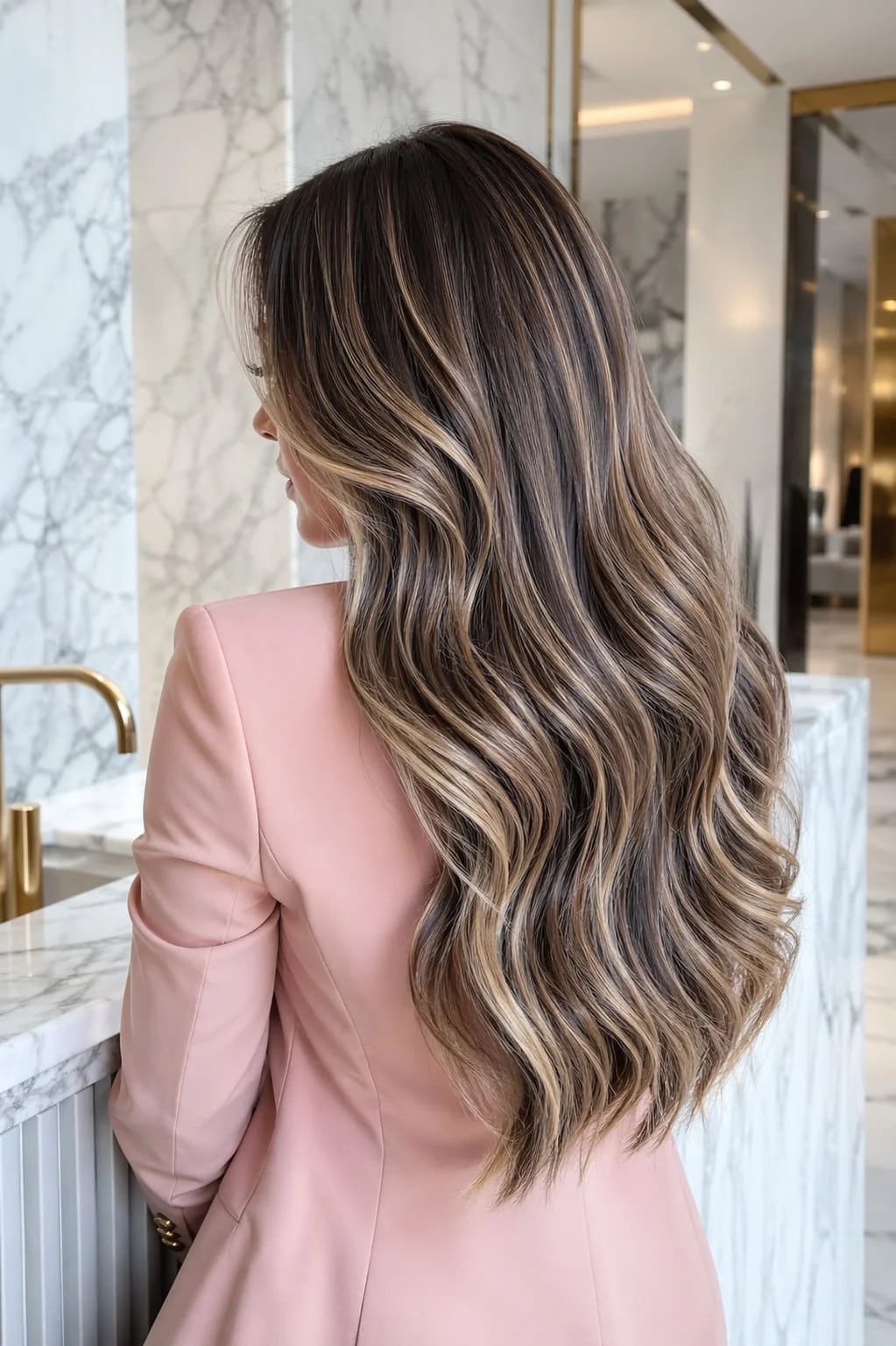 Mid-Back Medium Brown With Honey — Simple Honey Highlights