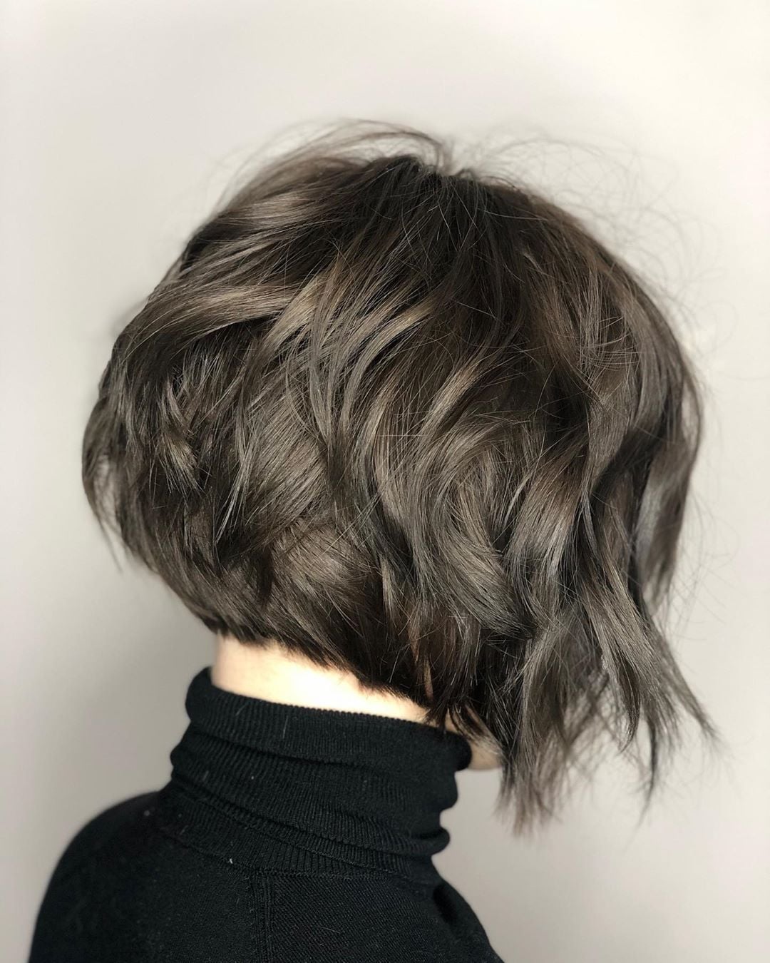 Collarbone Dark Brown Inverted Bob With Balayage — Simple Inverted Bob