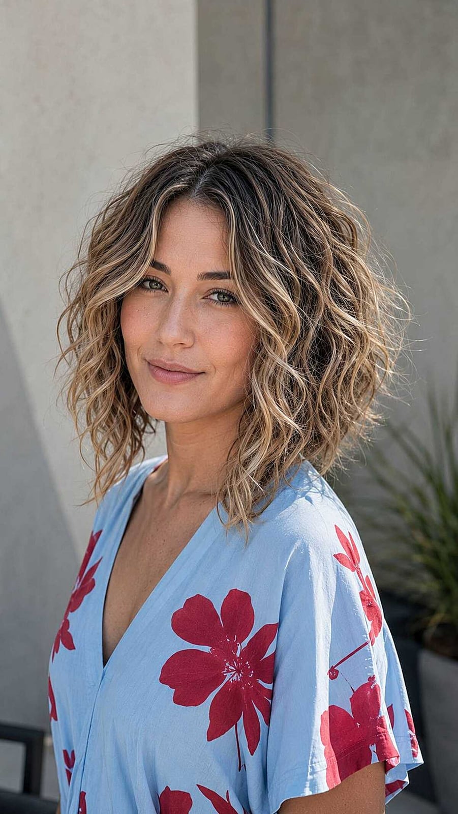 Collarbone Inverted Bob With Natural Curls — Simple Inverted Bob