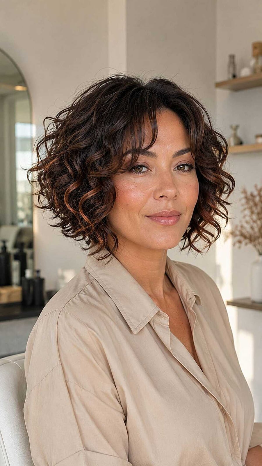 Collarbone Inverted Bob With Textured Curls — Simple Inverted Bob