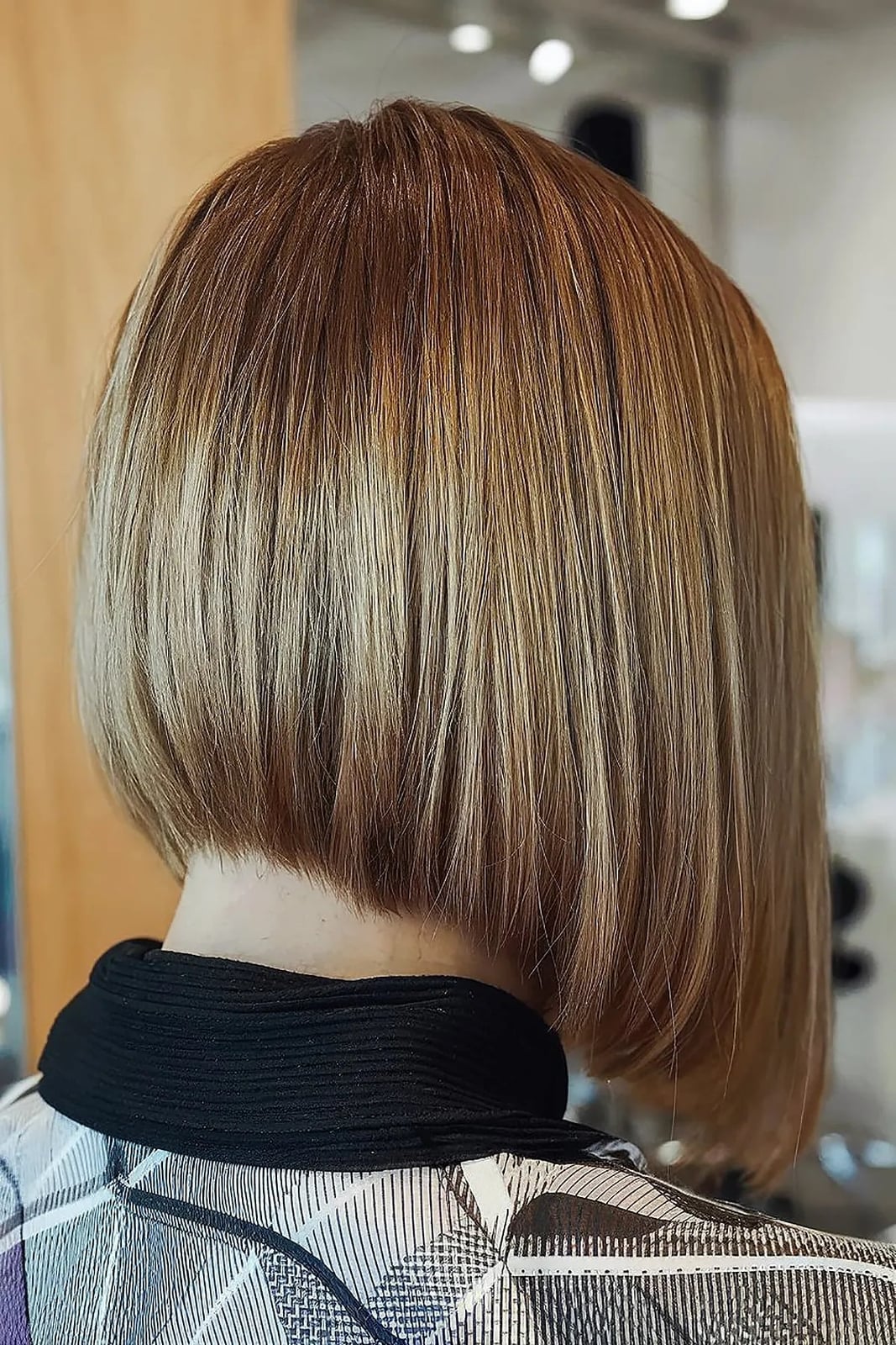 Collarbone Inverted Bob With Stacked Layers, A Back View Of A Thick — Simple Inverted Bob