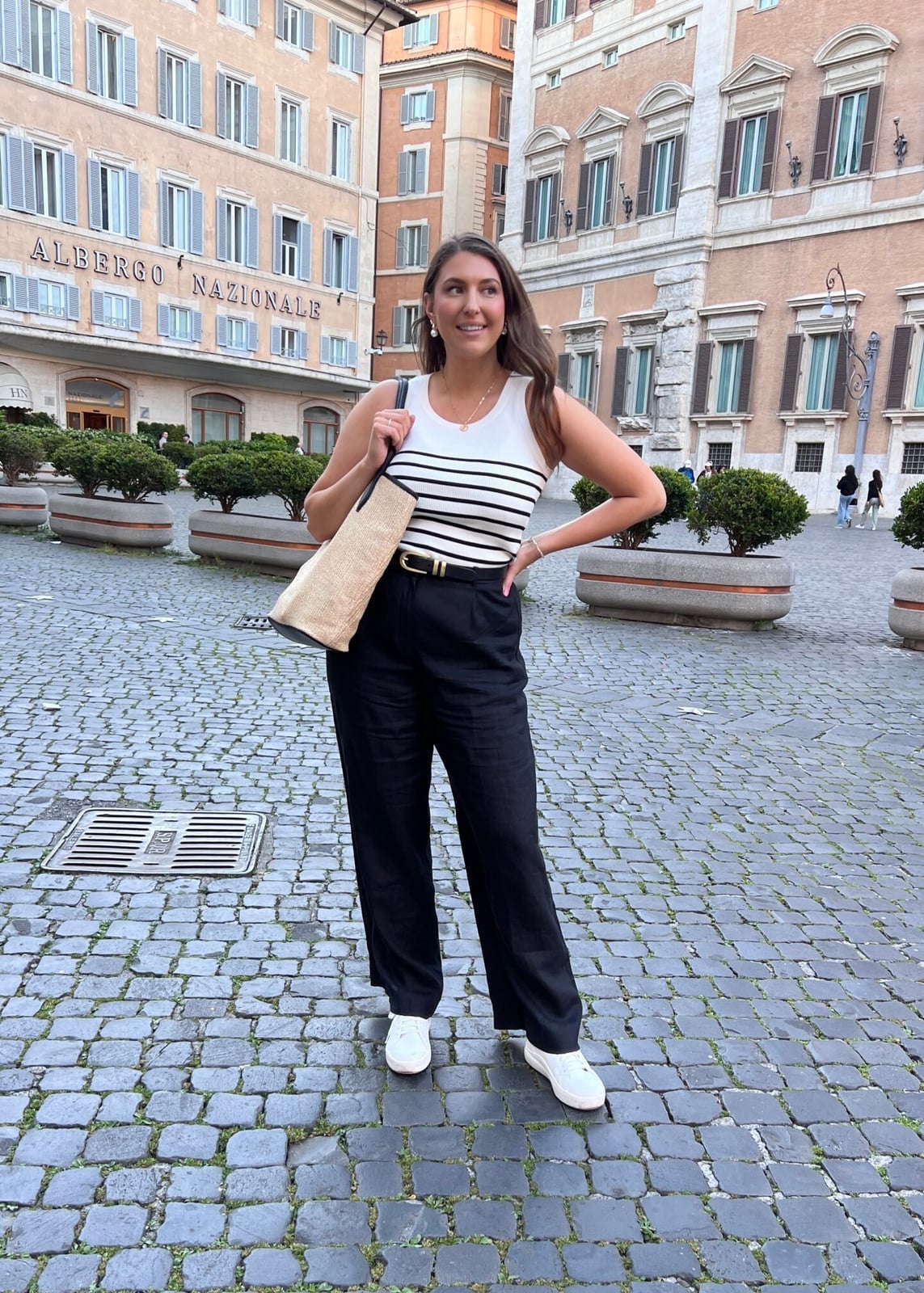 Striped tank top with linen trousers Striped tank top with linen trousers — Simple Italian Style
