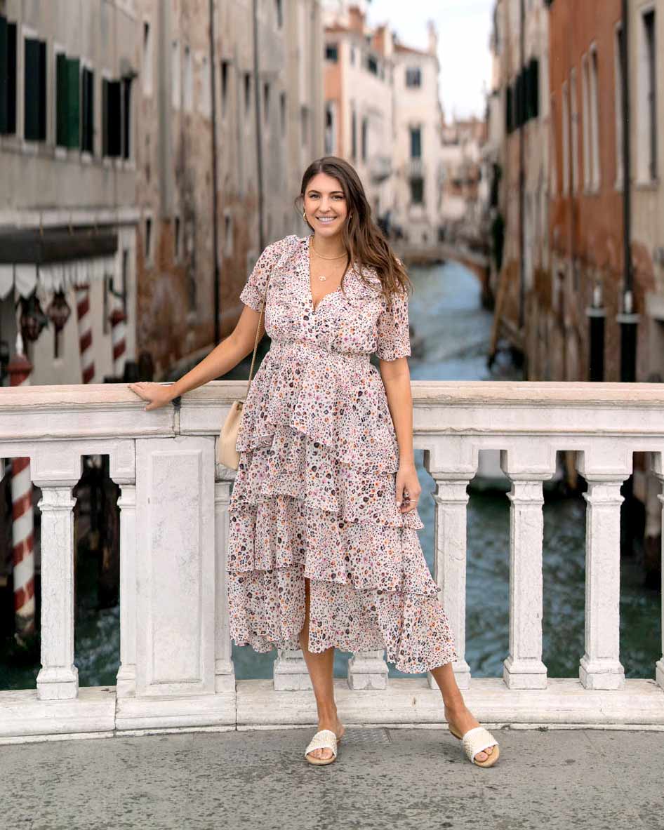 Tiered floral print midi dress Tiered floral print midi dress — Simple Italian Style